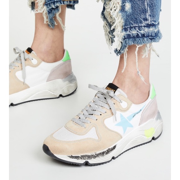 Golden Goose Running Sole Sneaker White Blue NIB - Picture 1 of 8